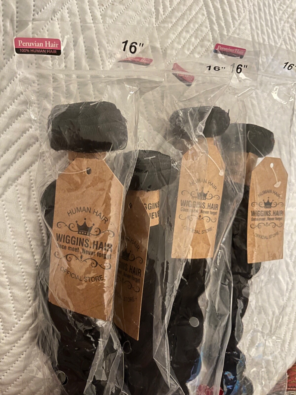 WigginsHair Peruvian Deep  Wave Human Hair Weave – 4 Bundles 16 inch