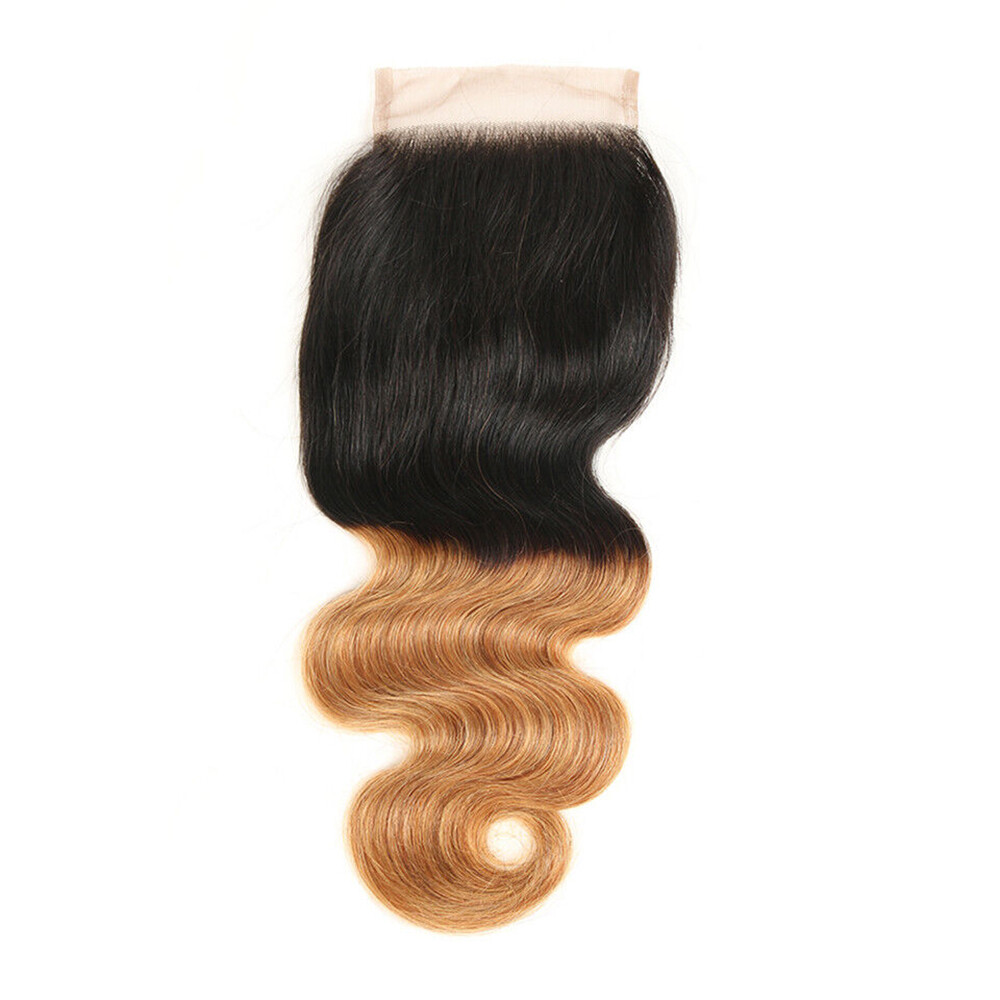 Body Wave 3 Bundles With Closure 1B/27 color Human Hair 100g/Bundle