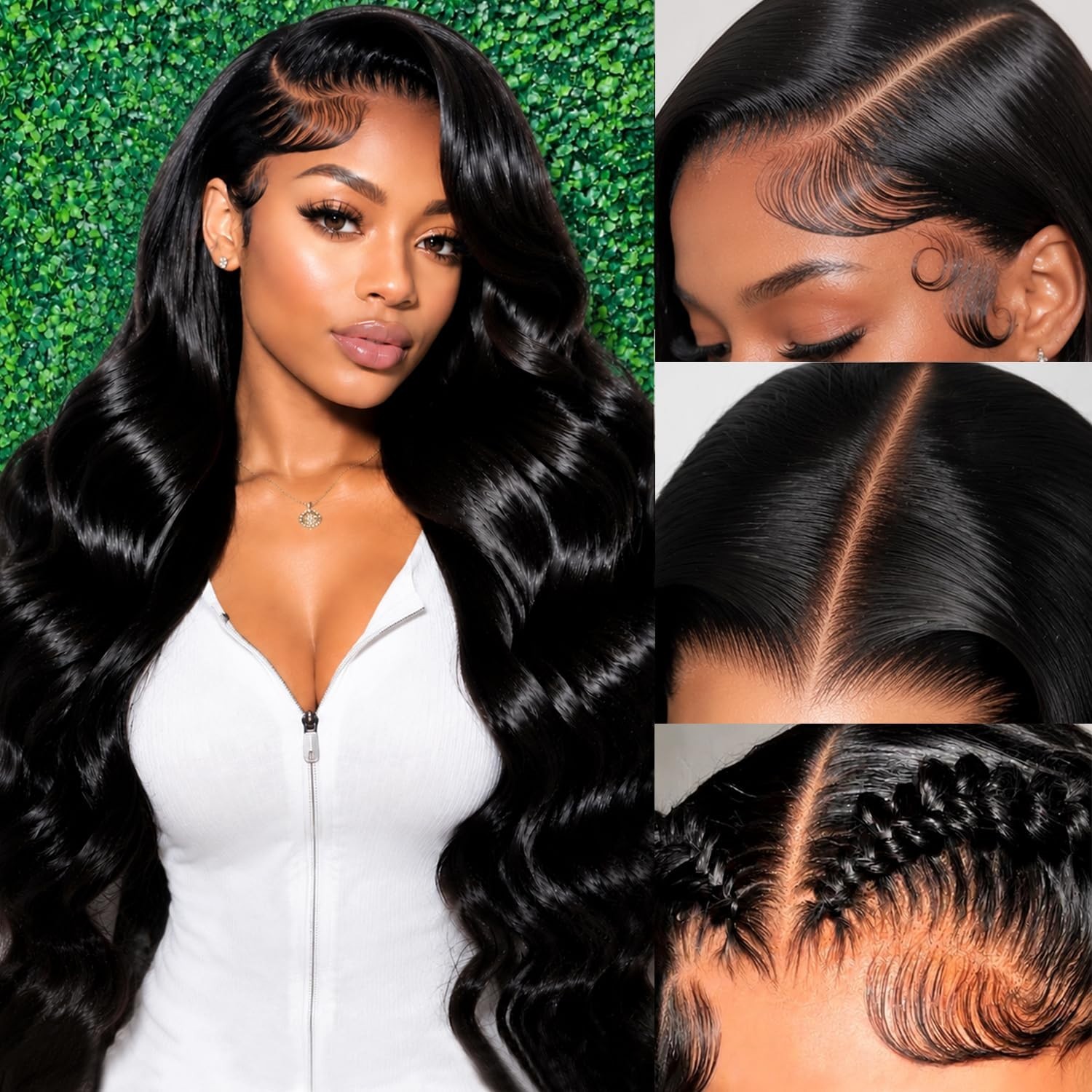 13×6 Lace Front Human Hair Wig 28″ Body Wave Pre-Plucked HD Lace 180% Density