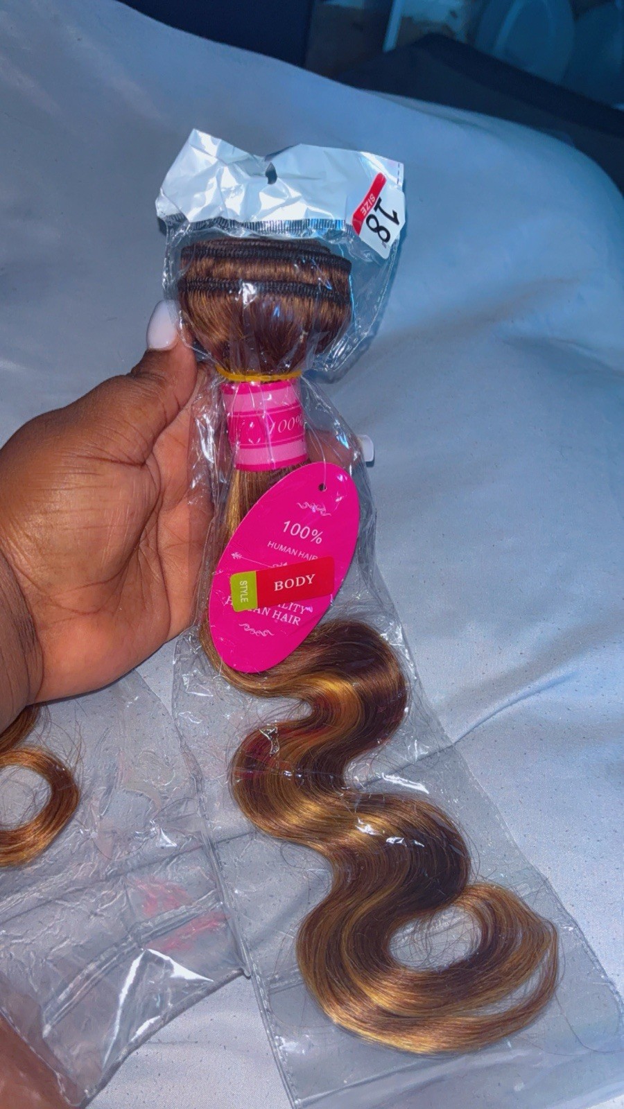 2-Pack 24 in Remy Human Hair Weft Extensions Body Wave Wavy Brown Honey Blonde