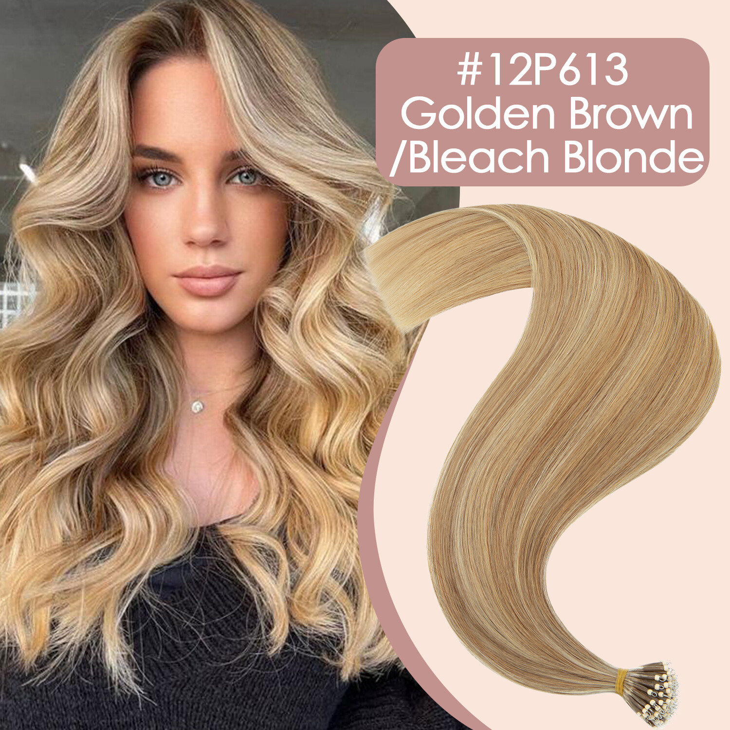 AAA+ Micro Loop Nano Ring Hair Extensions 100% Remy Human Hair Beads Thick Ombre