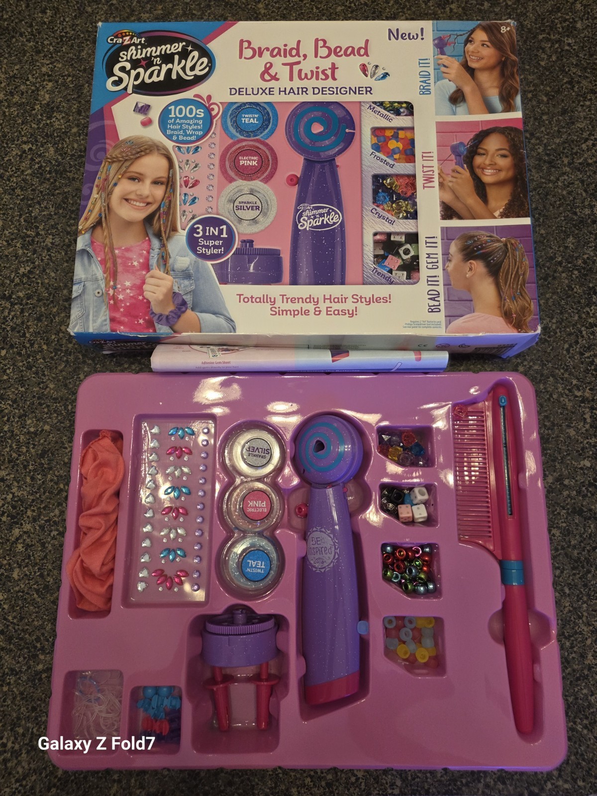 Shimmer n Sparkle Braid Bead Twist Deluxe Hair Designer for Kids 3 in 1 Styler