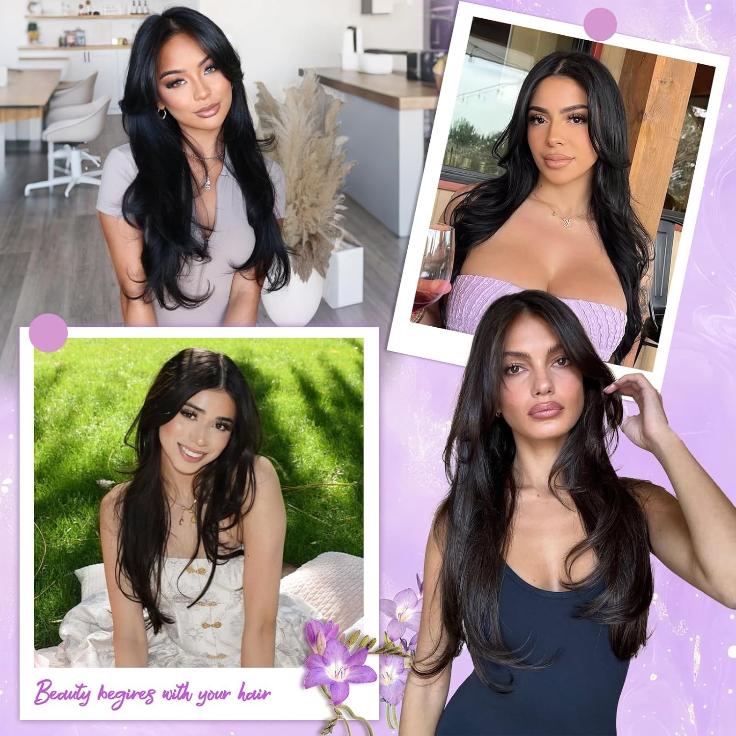 CIVRIE 18 inch Hair Topper Brown straight 360 woman wide center part quality