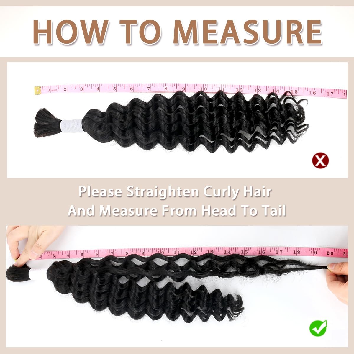 Human Braiding Hair for Boho Knotless Braids 2 Bundles 100g 20 Inch 12A Brazilia
