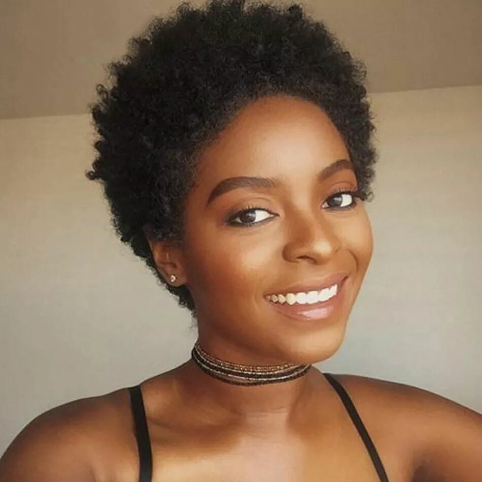 100% Real Brazilian Remy Human Hair Short Afro Kinky Curly for Black Women Wigs