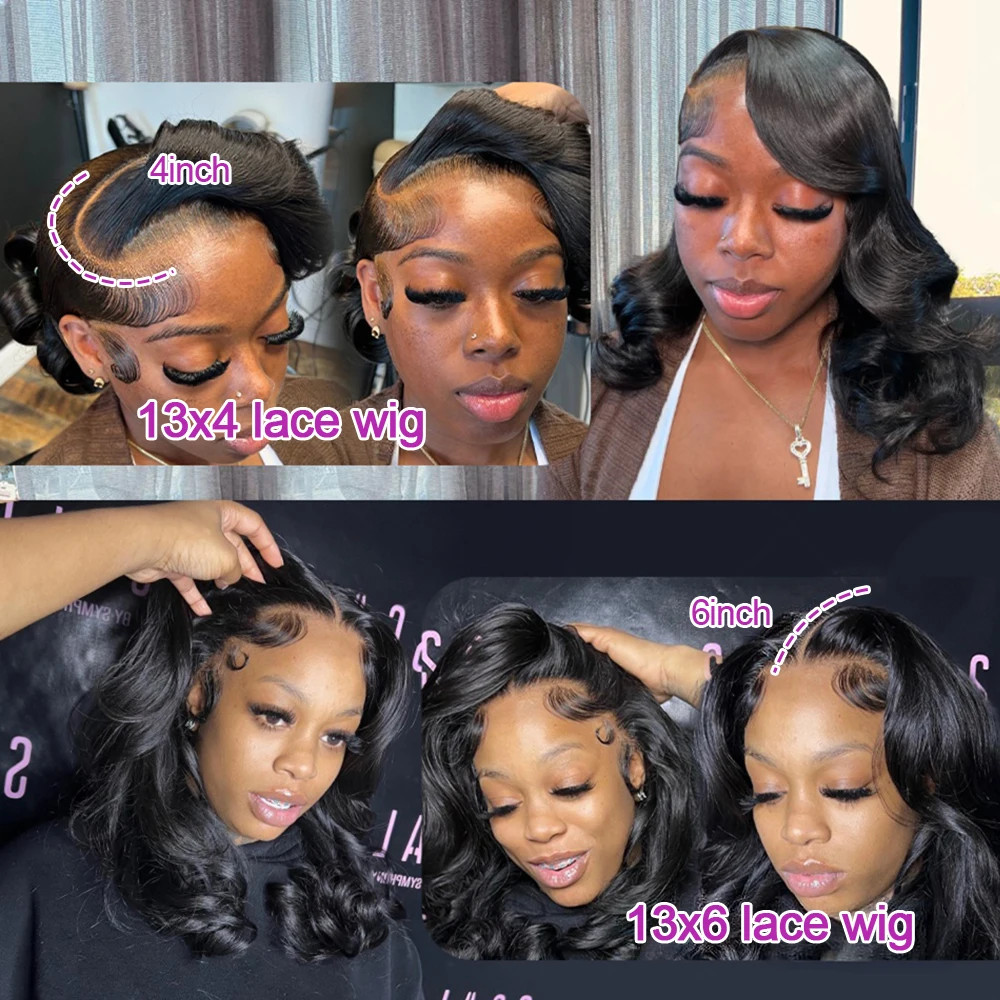 250 Density Body Wave Glueless Bob Wigs For Women Ready To Go Water Wave Human
