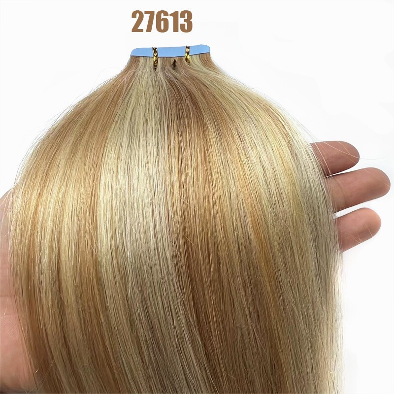 Premium Tape in Real Human Hair Extensions Invisible Skin Wefts Remy Hair Thick