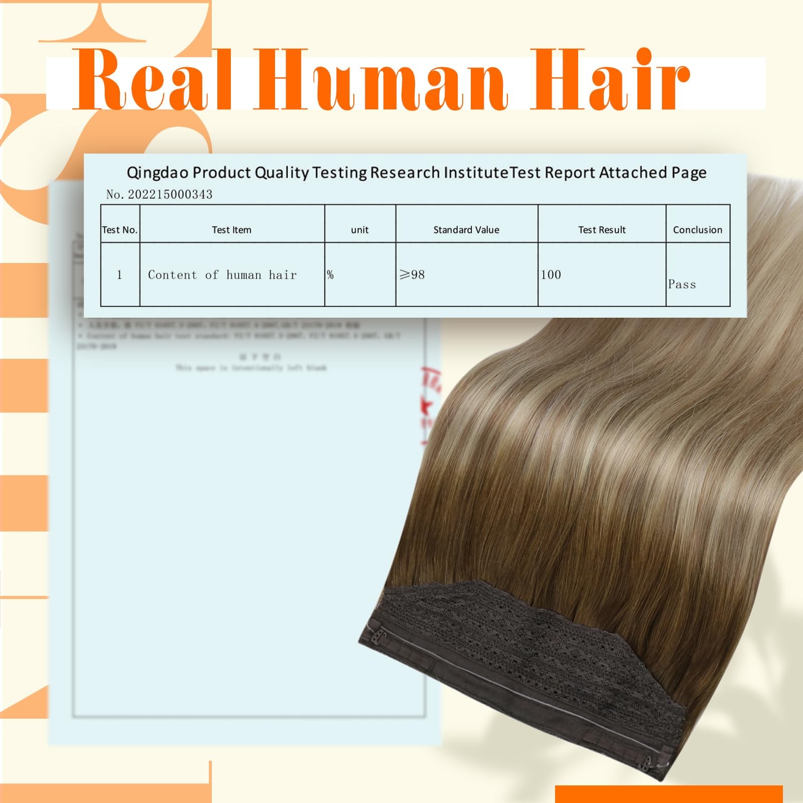 20 Inch Balayage Brown Blonde Real Human Hair Wire Extensions Easy Install