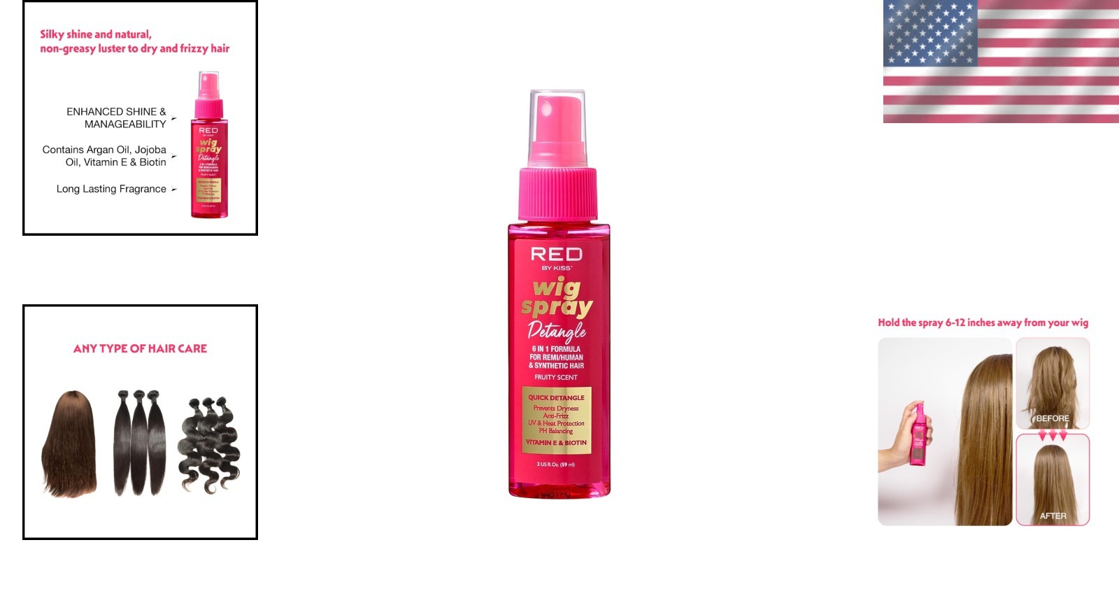 Wig Care Spray – 6-in-1 Formula for Radiance, Detangling & Protection