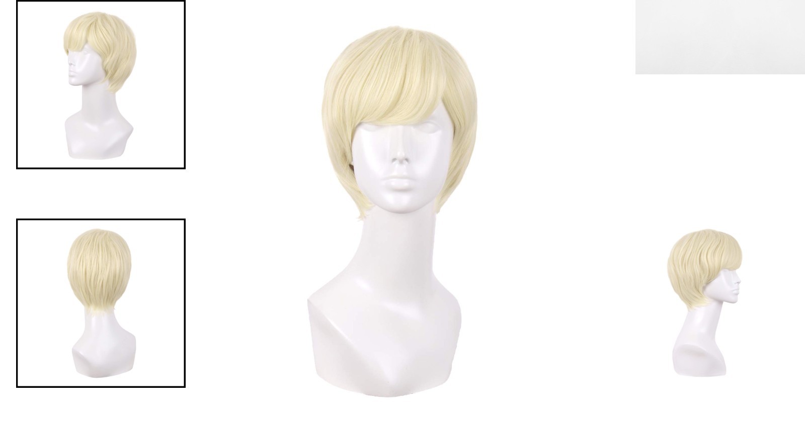 High-Quality 10 Inch Curly Wig in Light Blonde – Synthetic & Heat Resistant