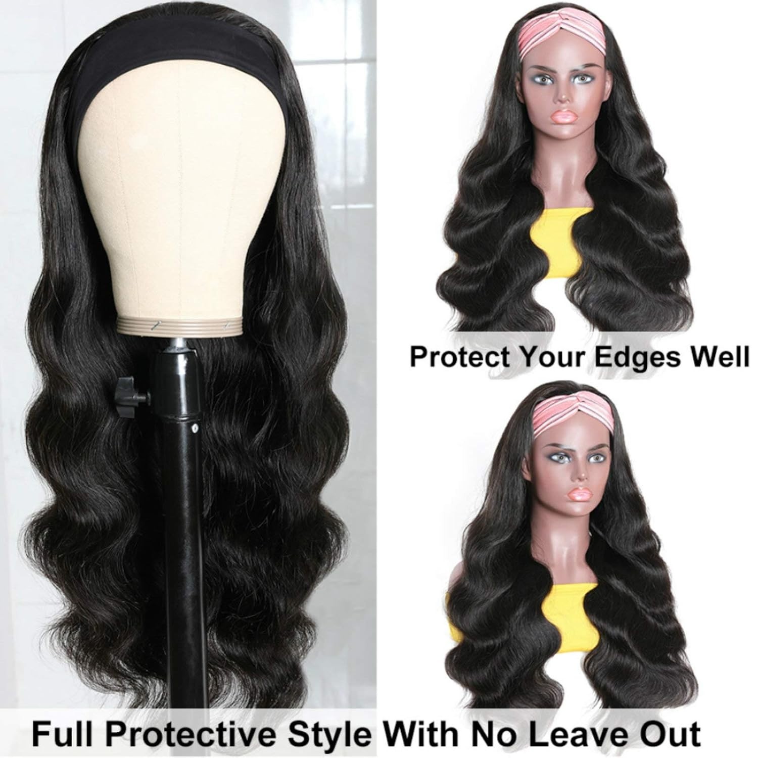 Luxury 18” Body Wave Glueless Headband Wig – Natural Look for Everyday Glamour