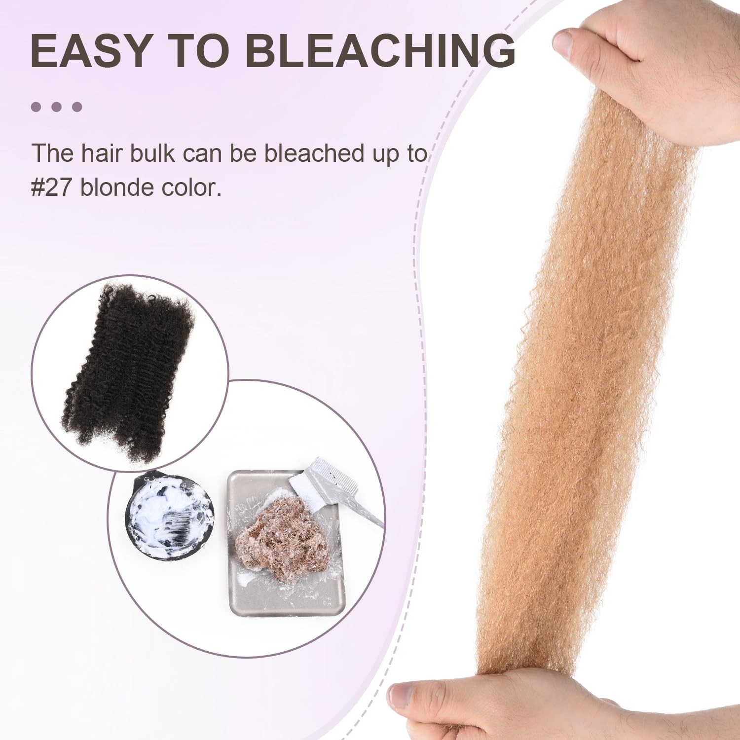 Lovenea Afro Kinkys Bulk Human Hair For Twists Braiding Repair Loc 50