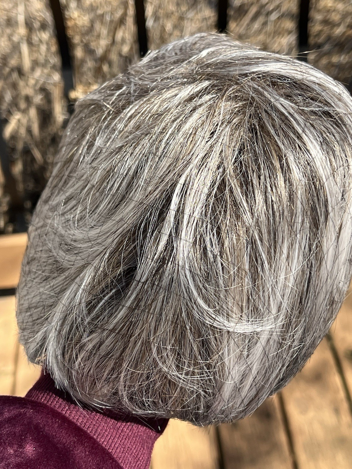 Emmor Brown Mixed Grey Hair Wig for Women Short Cut