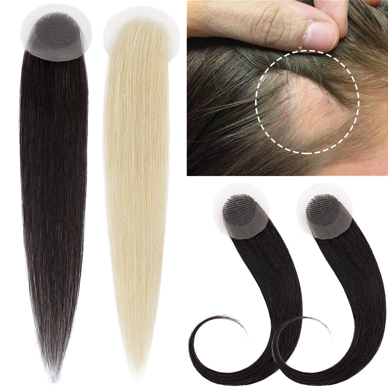 100% Human Hair Pieces Topper Full Skin Base Cover-up Hair Patches for Thin Hair