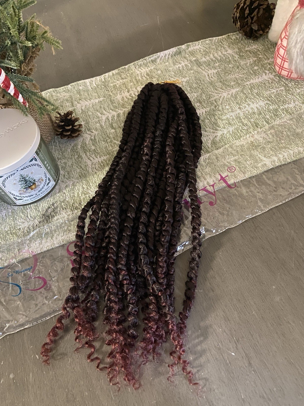 So Beauty Curly Braids Hair Extension Ombre Black Burgundy Braids Extensions