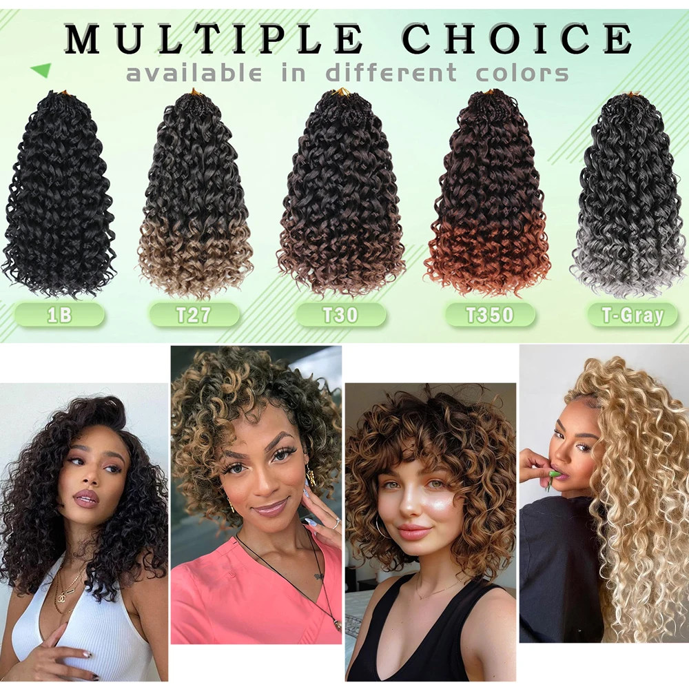 Short Pre-looped Go Go Curl Crochet Hair Ocean Wave Braiding Hair Extensions