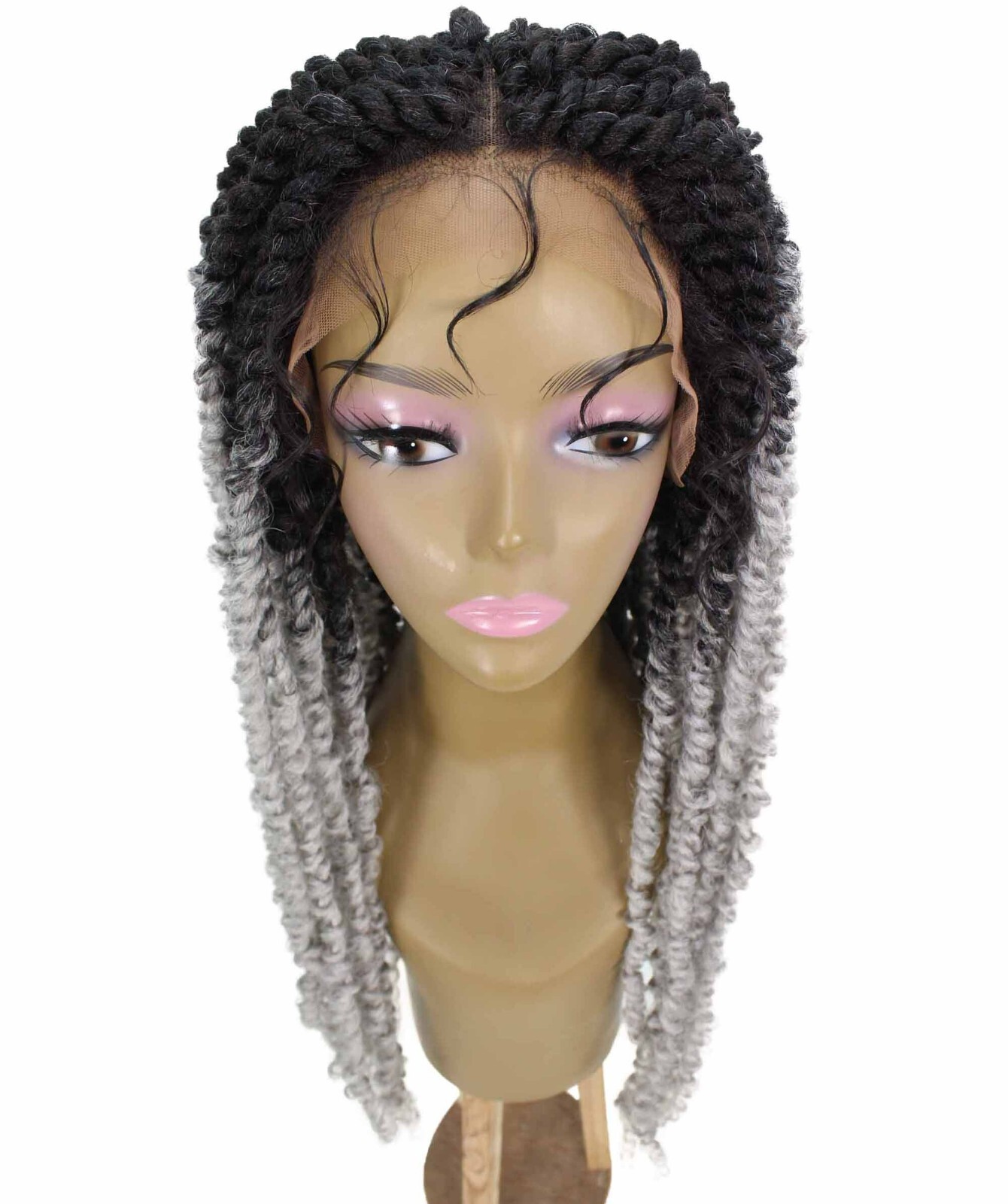 LUXLUXE Esosa Curly Esosa 31 in Long Esosa 4X4 Hand Tied Lace Braid Braided Wig