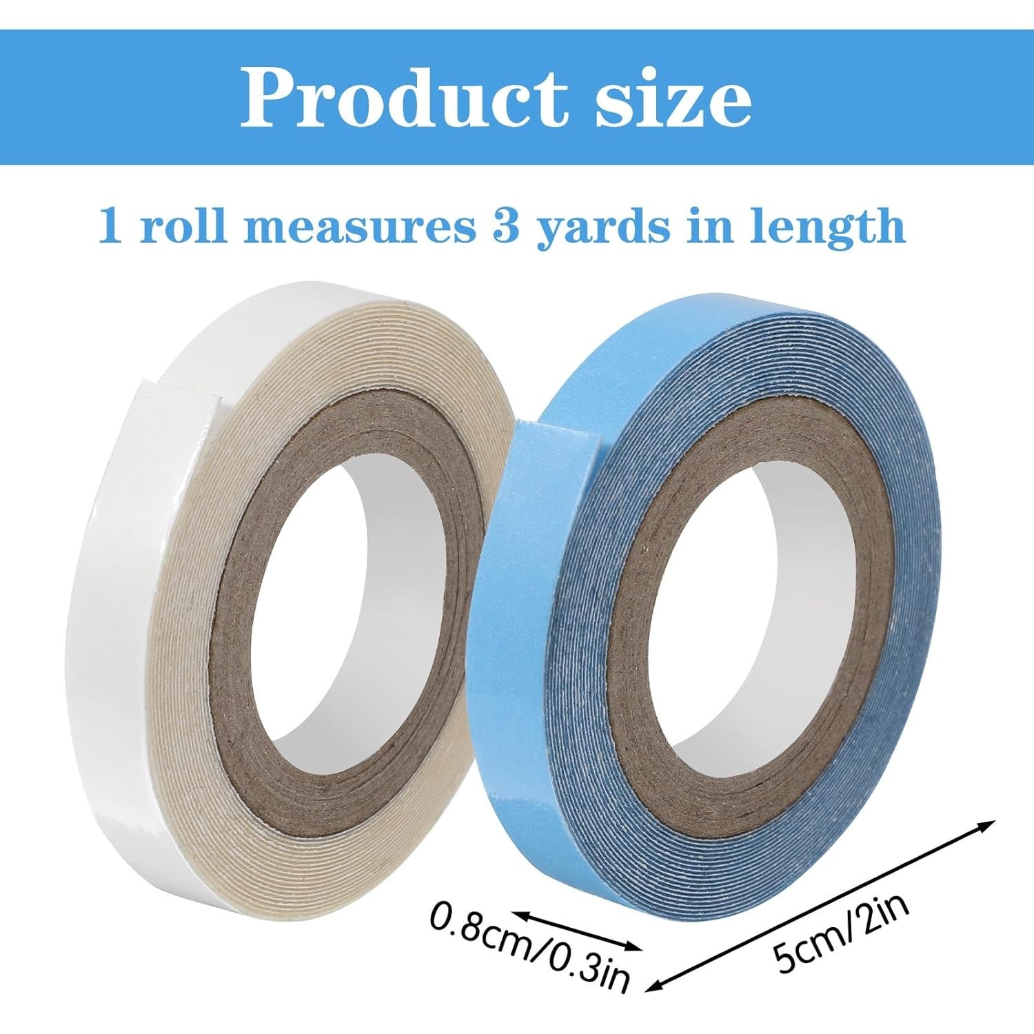 Double-Sided Hair Extension Tape – 2 Rolls, 3 Yards Each, Waterproof & Strong