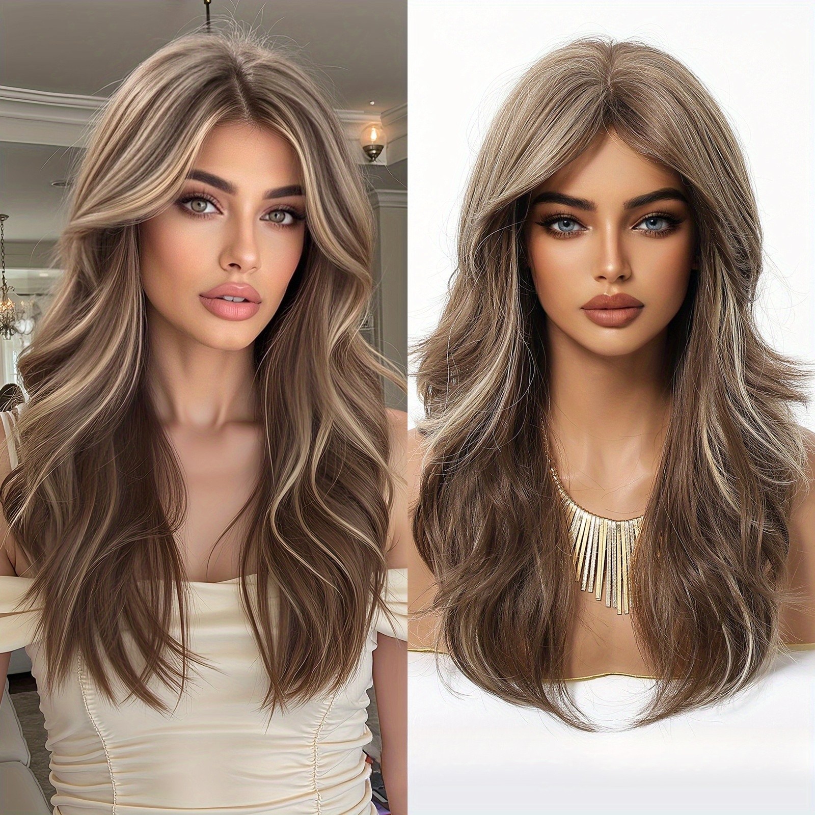 20″Light Brown Wigs for WomenShoulder Length Wig for Daily Party Use