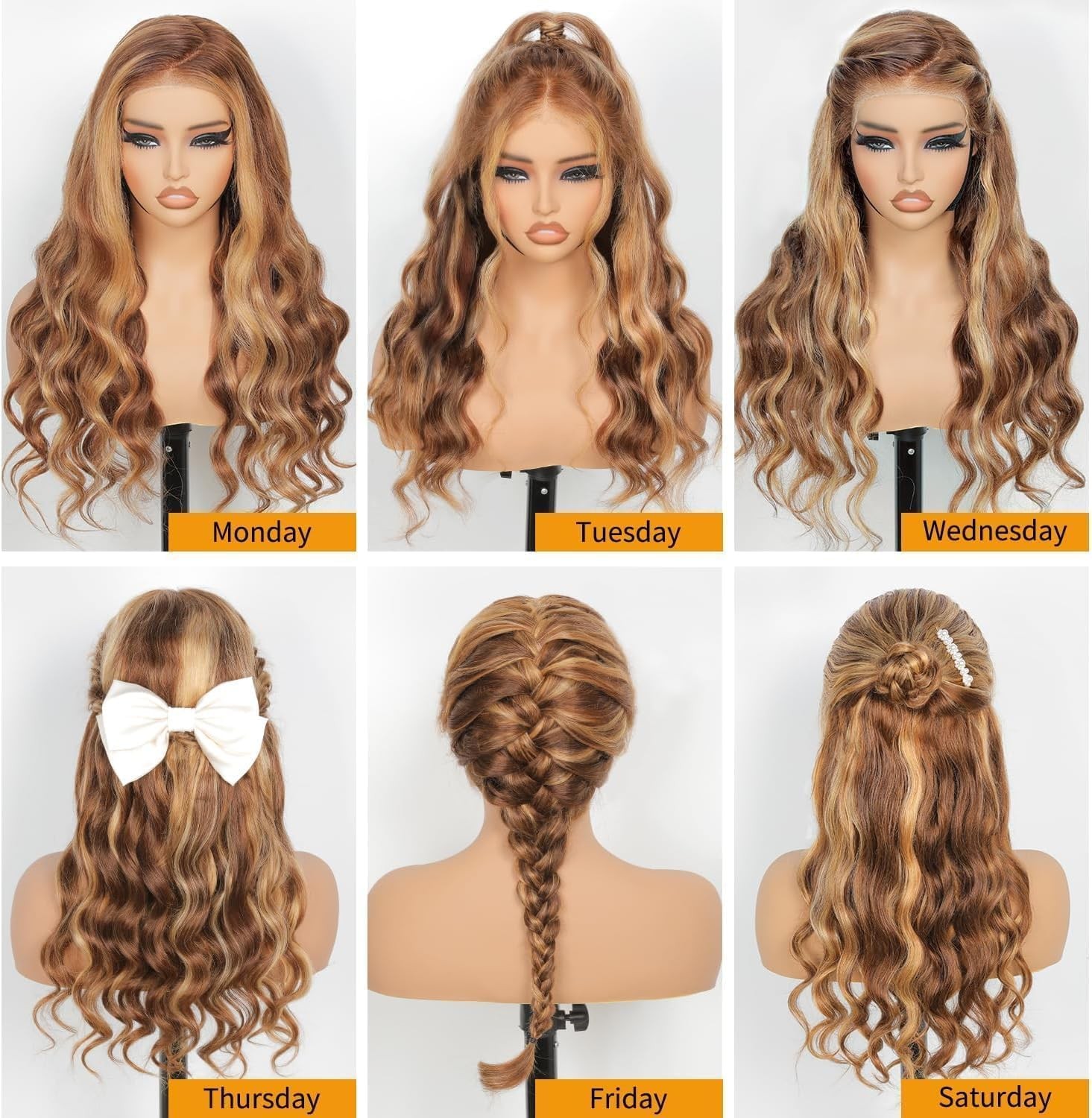 200 Density 13×6 Highlight Ombre 4/27 Body Wave Lace Front Wig Human Hair Ful…