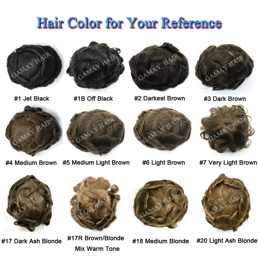 Mens Toupee Human Hair System Replacement Unit Injection Skin Pu Hairpieces Wigs