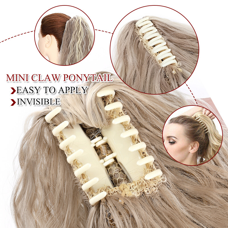 24” Corn Wave Claw Clip in Ponytail Thick as Human Real Natural Hair Extensions