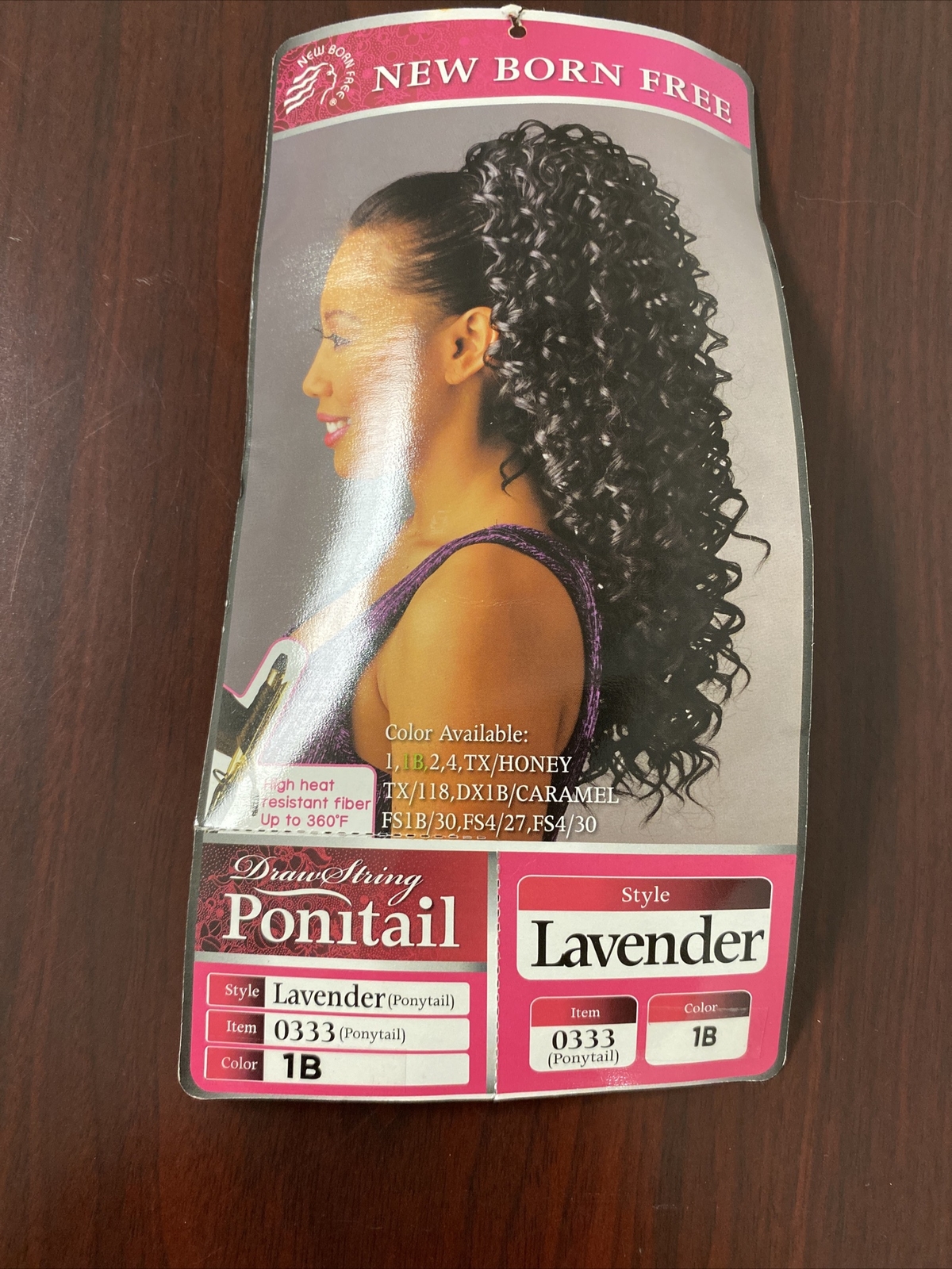 NEW BORN FREE SYNTHETIC DRAWSTRING PONYTAIL – 0333 LAVENDER – Some Package Damag