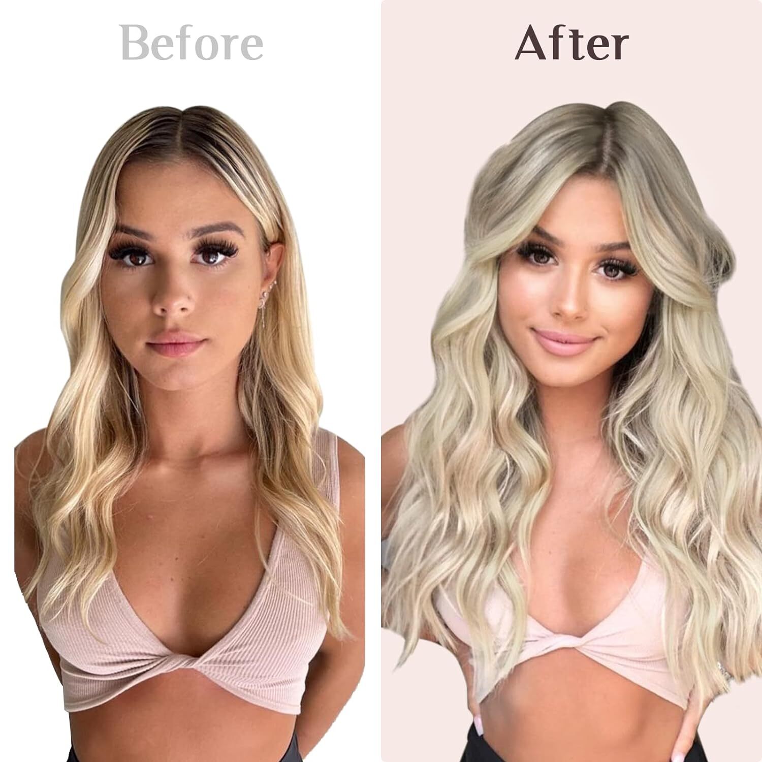 AAA+ V-Shaped One Piece Clip In Remy Human Hair Extensions Blonde 3/4 Full Head