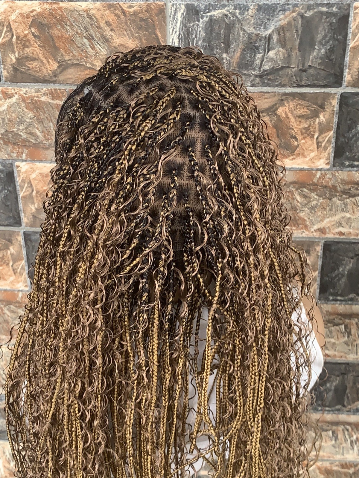 Tangle Free Boho Knotless Braided Wig Box braids Full lace braids wig Senegales