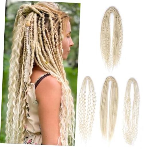Double Ended 3 in 1 Dreadlock DE-24″-0.6cm(15 Dreads) Mixed Set #613 Blonde