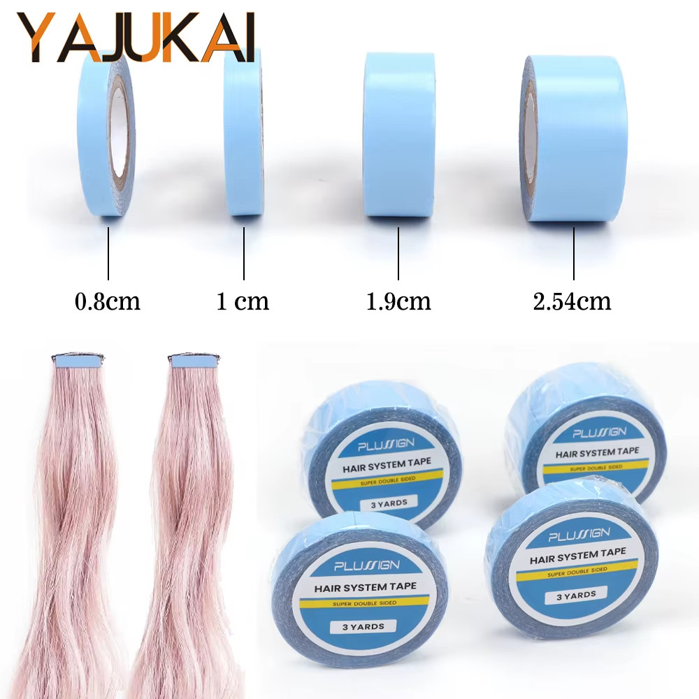 Strong 3Yards Walk Tape for Lace Wigs Blue Double Side Wig Glue for Hair Extensi