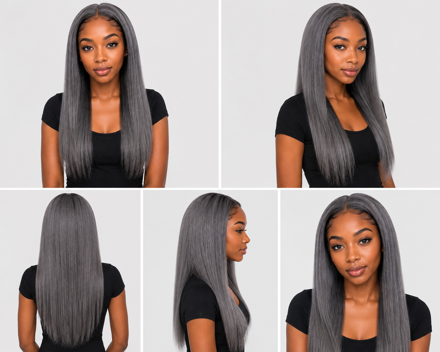 Foxy Silver Yaki 100% Human Hair Weave, 8″-18″, Tangle free, Natural look