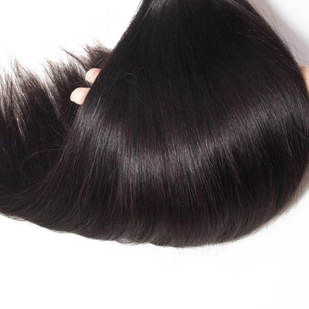Aonbamds 1B Straight Bundles Natural Black Bundles Human Hair 28 30 32 Inch