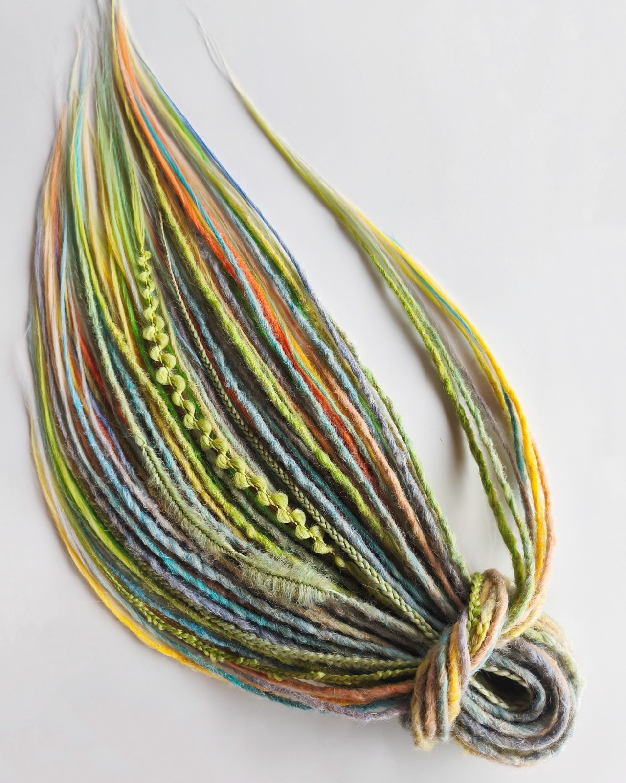 Handmade Pastel Rainbow Dreadlock Extensions 70cm 45DE, Boho Synthetic Dreads Se