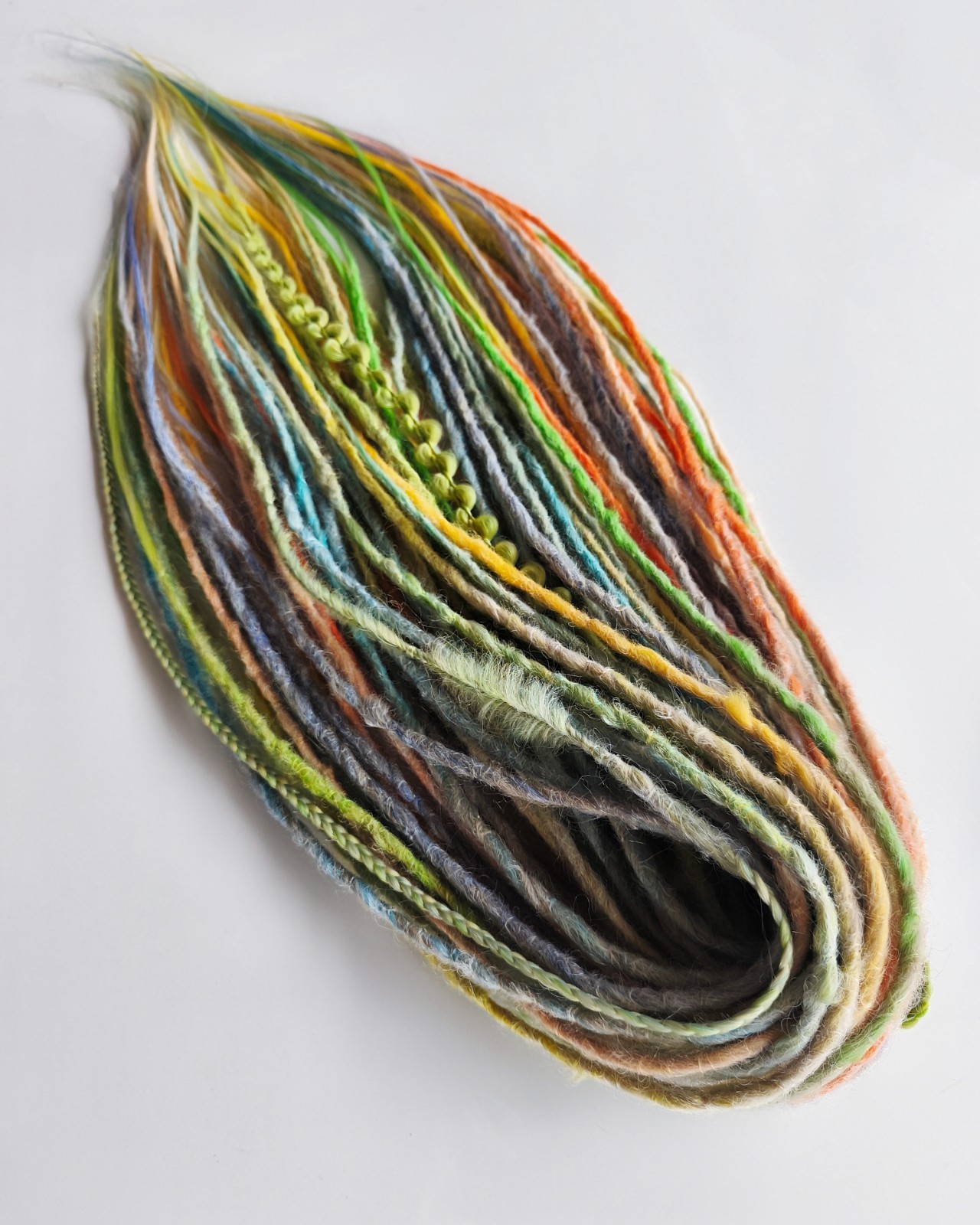 Handmade Pastel Rainbow Dreadlock Extensions 70cm 45DE, Boho Synthetic Dreads Se