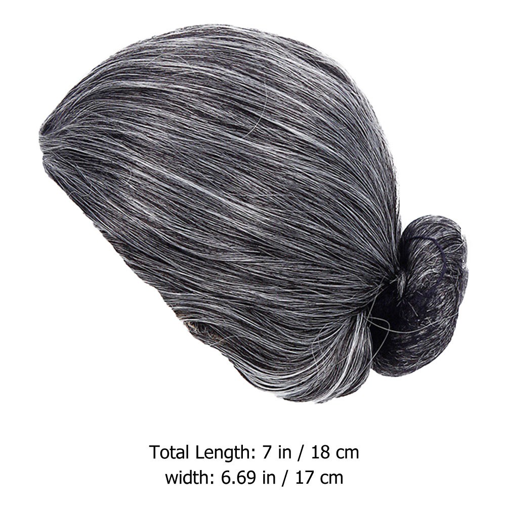 1Pcs Old Women Cosplay Wig Grey Durable Reusable High Quality Fiber Accessory