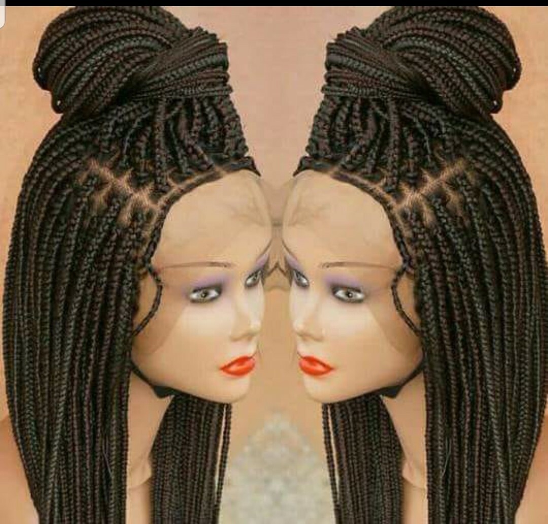 Braided wig:Handmade ponytail Braids Cornrows wigs,PRE-ORDER ONLY.2-3WEEKS.USA
