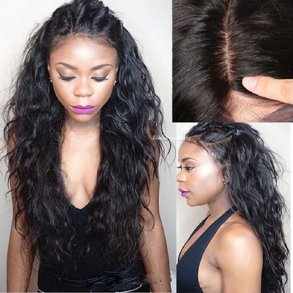 Water Wave 5×5 Silk Base Full Lace Wig Brazilian Human Hair Silk Top Full Wig