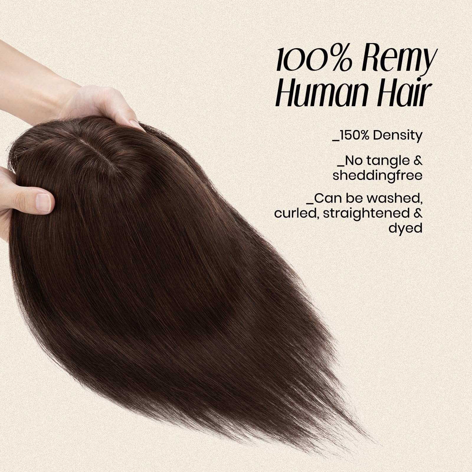 My-Lady Human Hair Toppers For Women Real Human Hair Bangs Thin 7 Silk Base