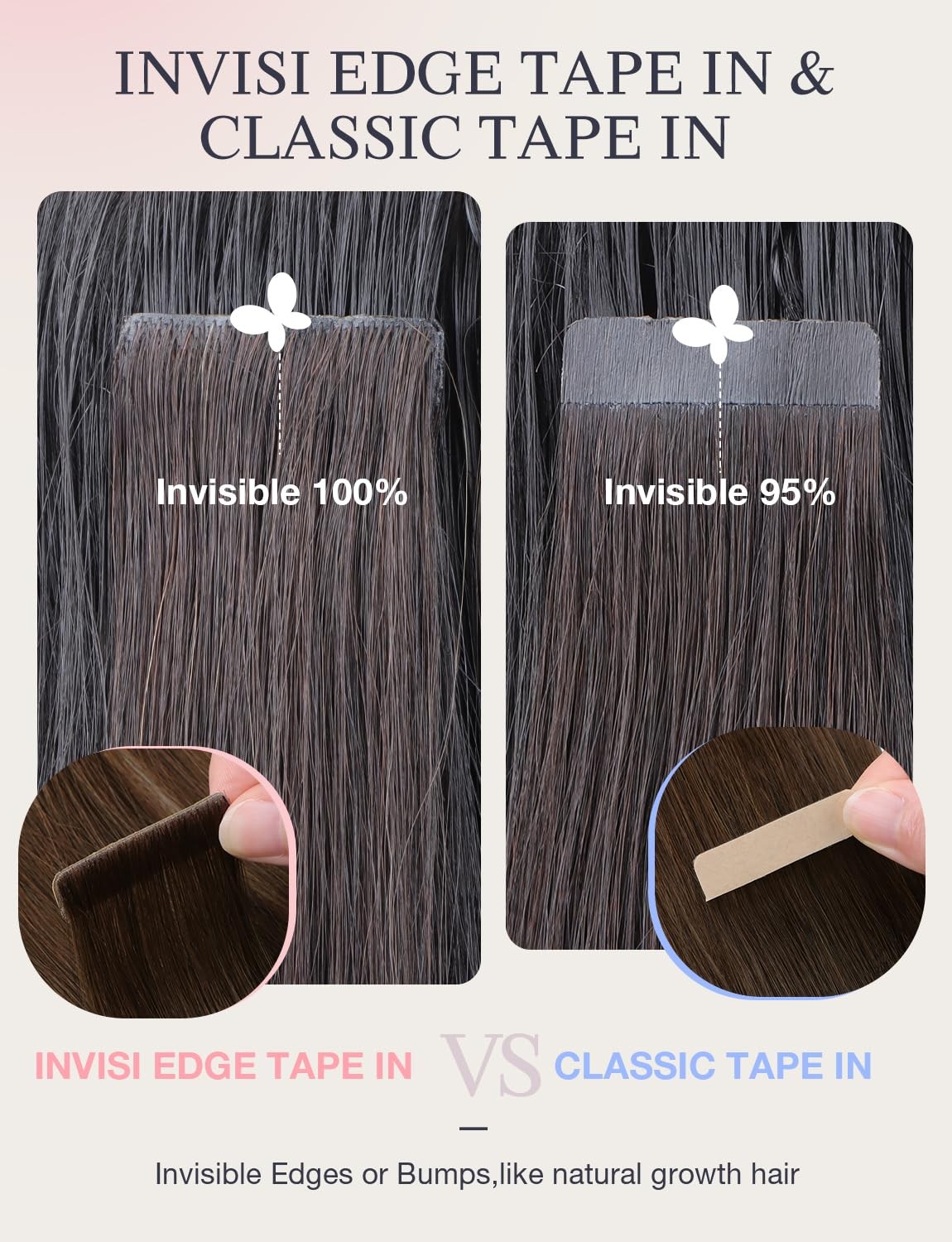 Doores Invisi Edge Tape In Hair Extensions Chocolate Brown 10 Injection