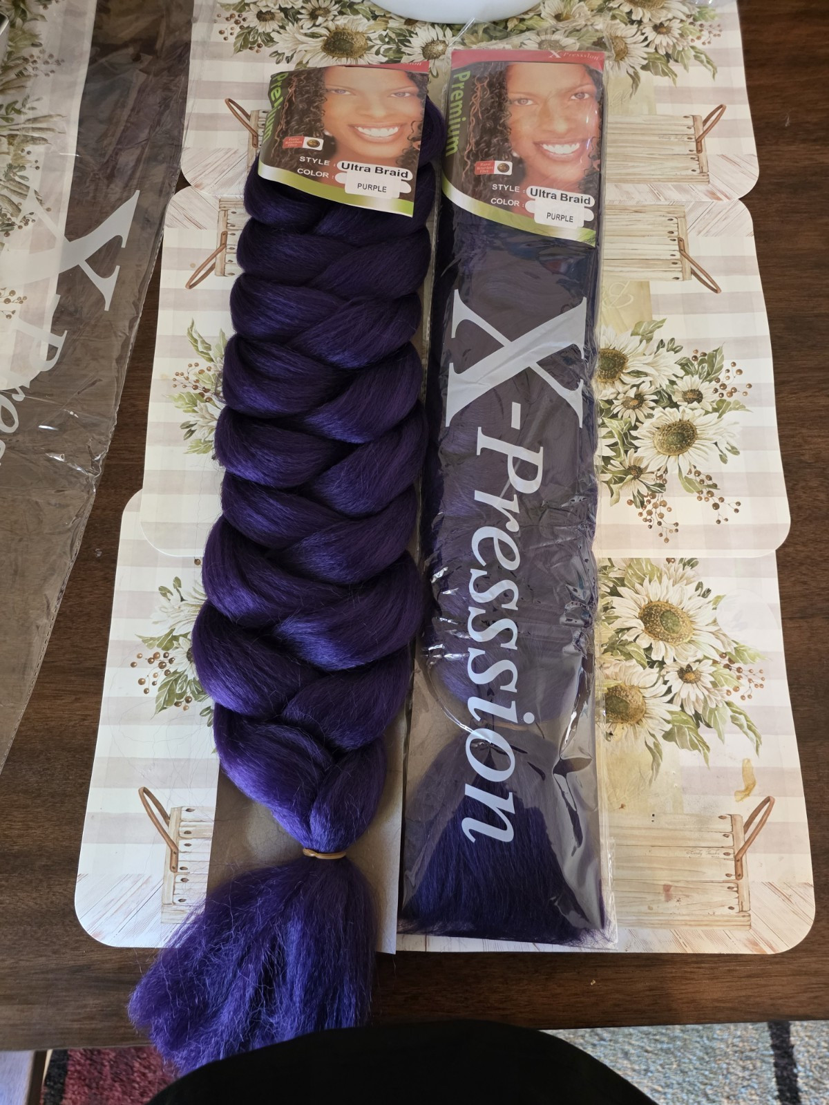 X-Pression Ultra Braid Synthetic Braiding Hair Extensions Purple 24 in 2 Pack