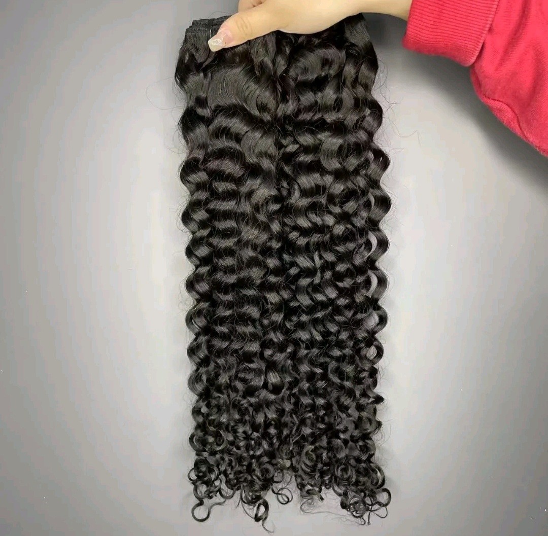 13A THICK BUNDLES CAMBODIAN RAW VIRGIN HUMAN HAIR DEEP CURLS 22+22INCH 200g 1B#