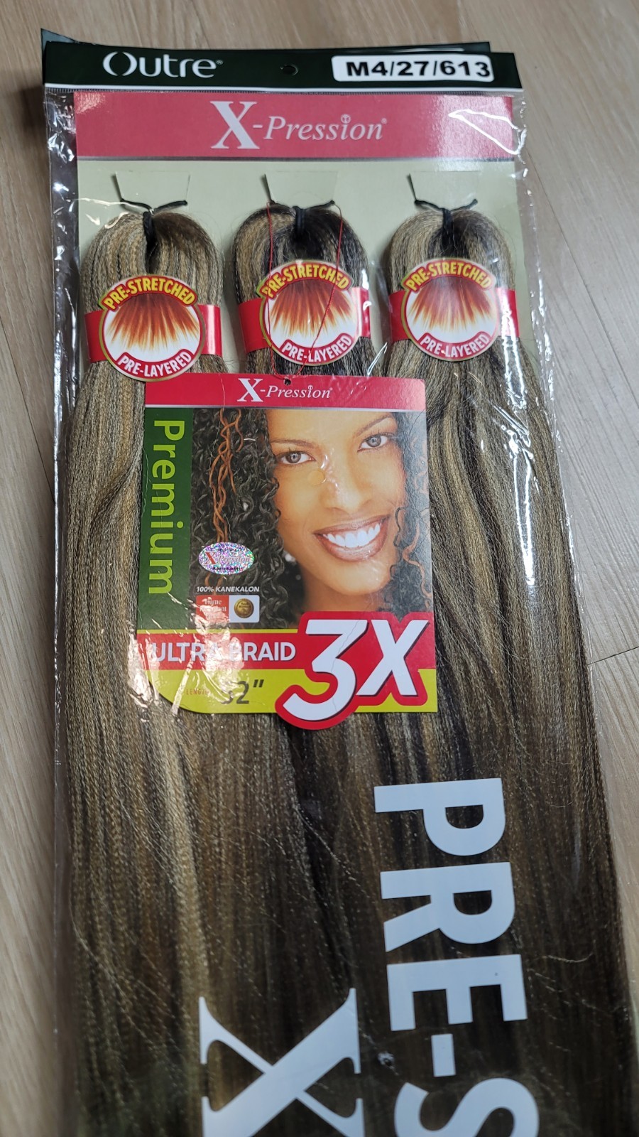 3 Pack Pre Stretched Braiding Hair 9X 52″ COLOR M2/27/613 X-Pression Outre