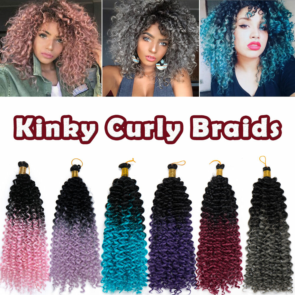 3/5Packs Marlybob Deep Wave Curly Afro Crochet Braiding Hair Extensions As Human