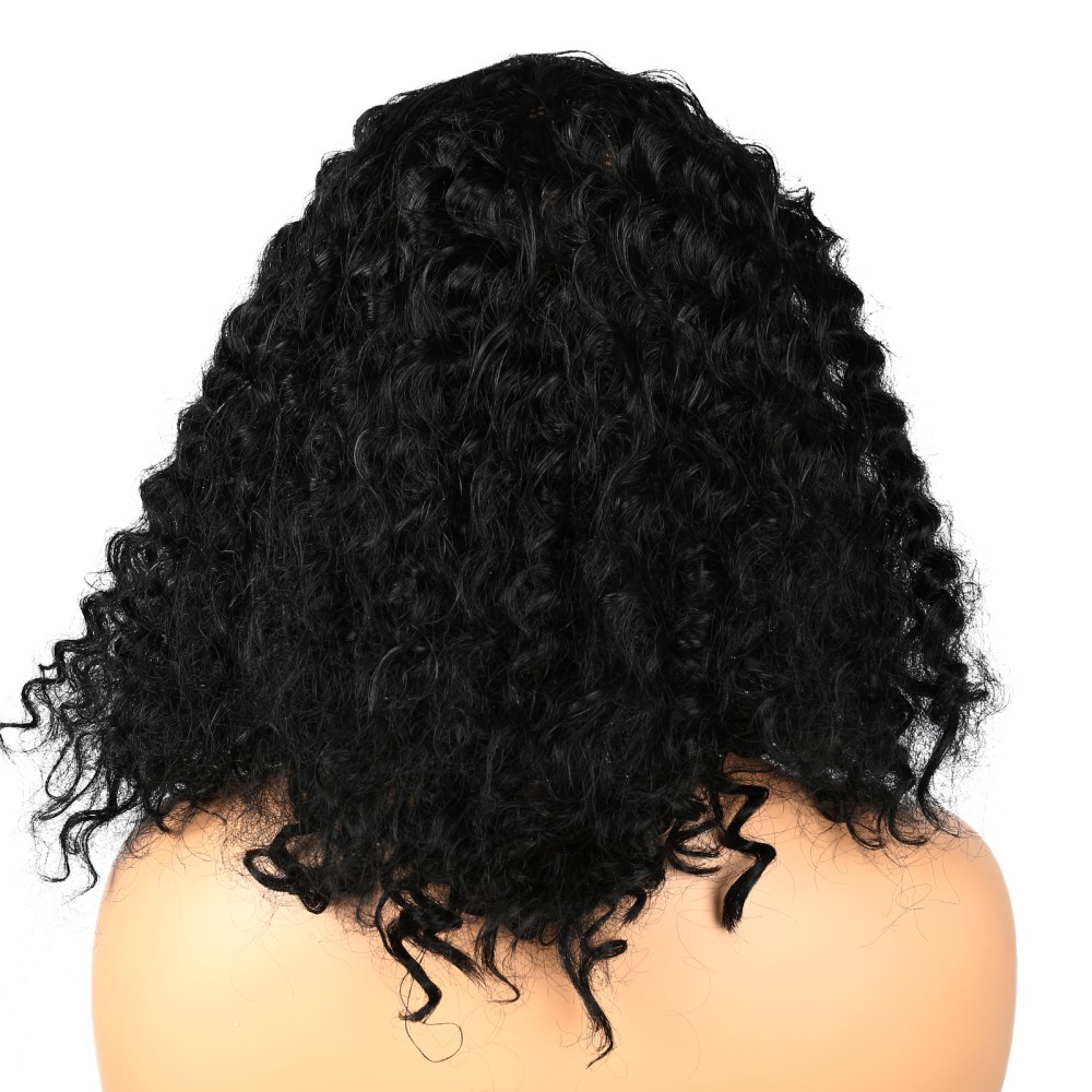 Women Curly Black Afro Curly Wave Lace Front Wigs Synthetic Hair Wig