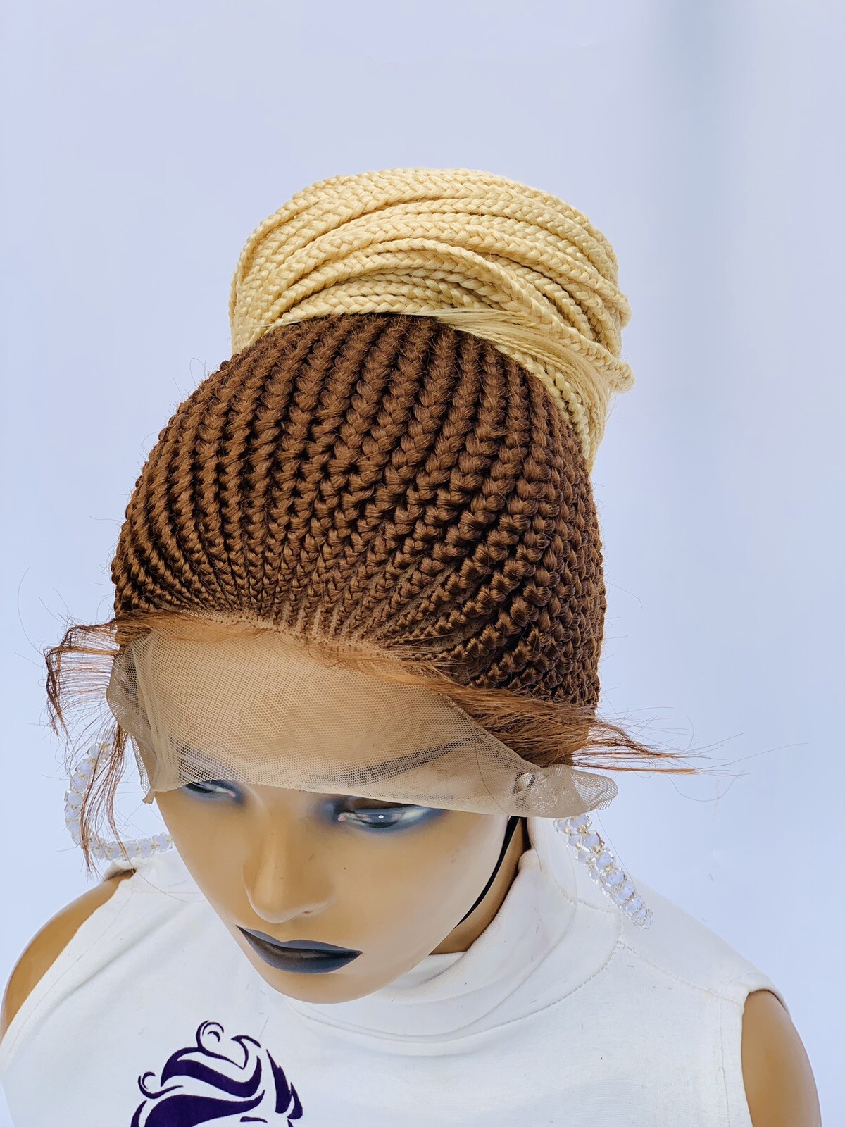 Ponytail Braided wig,Box Braids,Full Lace braid wig,Braid wig,Senegalese Updo