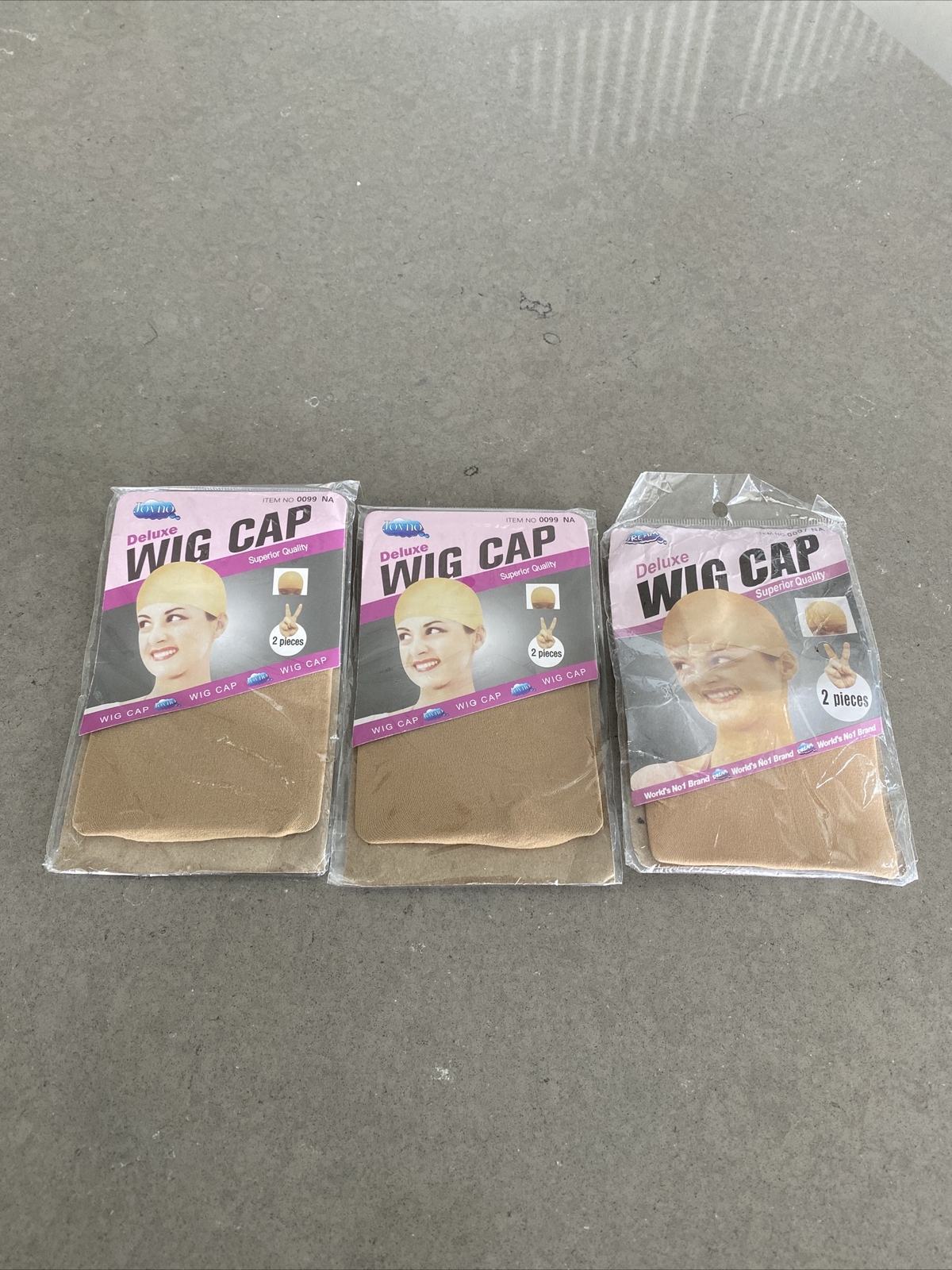 3 Pk DELUXE Wig Cap Wig Liner Weaving Cap Beige 2/Pck (6 Total) | READ DESC