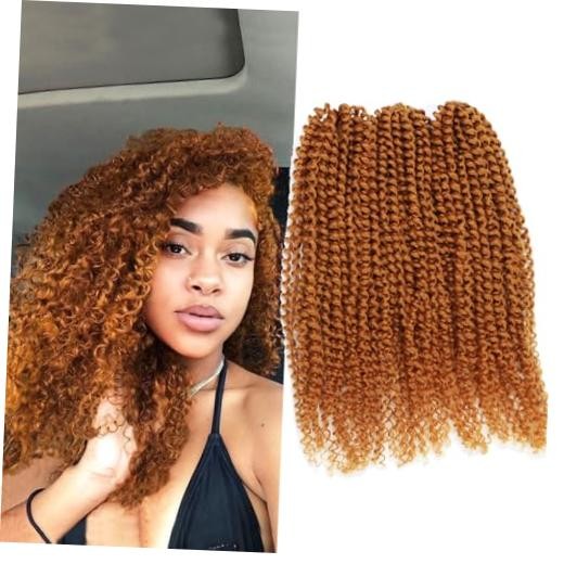 3pcs/pack Kinky Curl 12Inch Afro Kinky Twist Hair Crochet Braids ginger orange