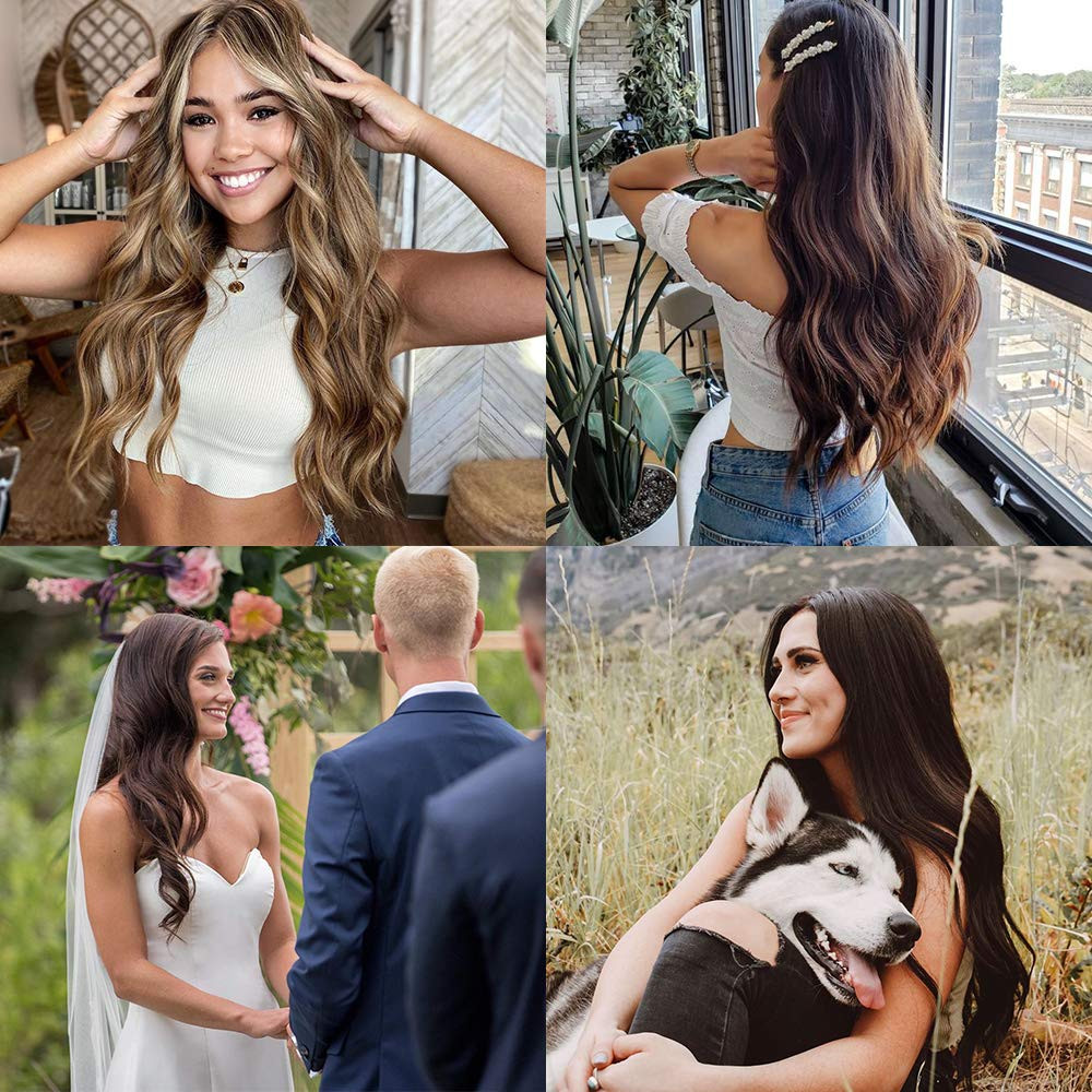 Micro Link Hair Extensions Micro Ring Beads Loop Tip Real Human Hair Highlighted