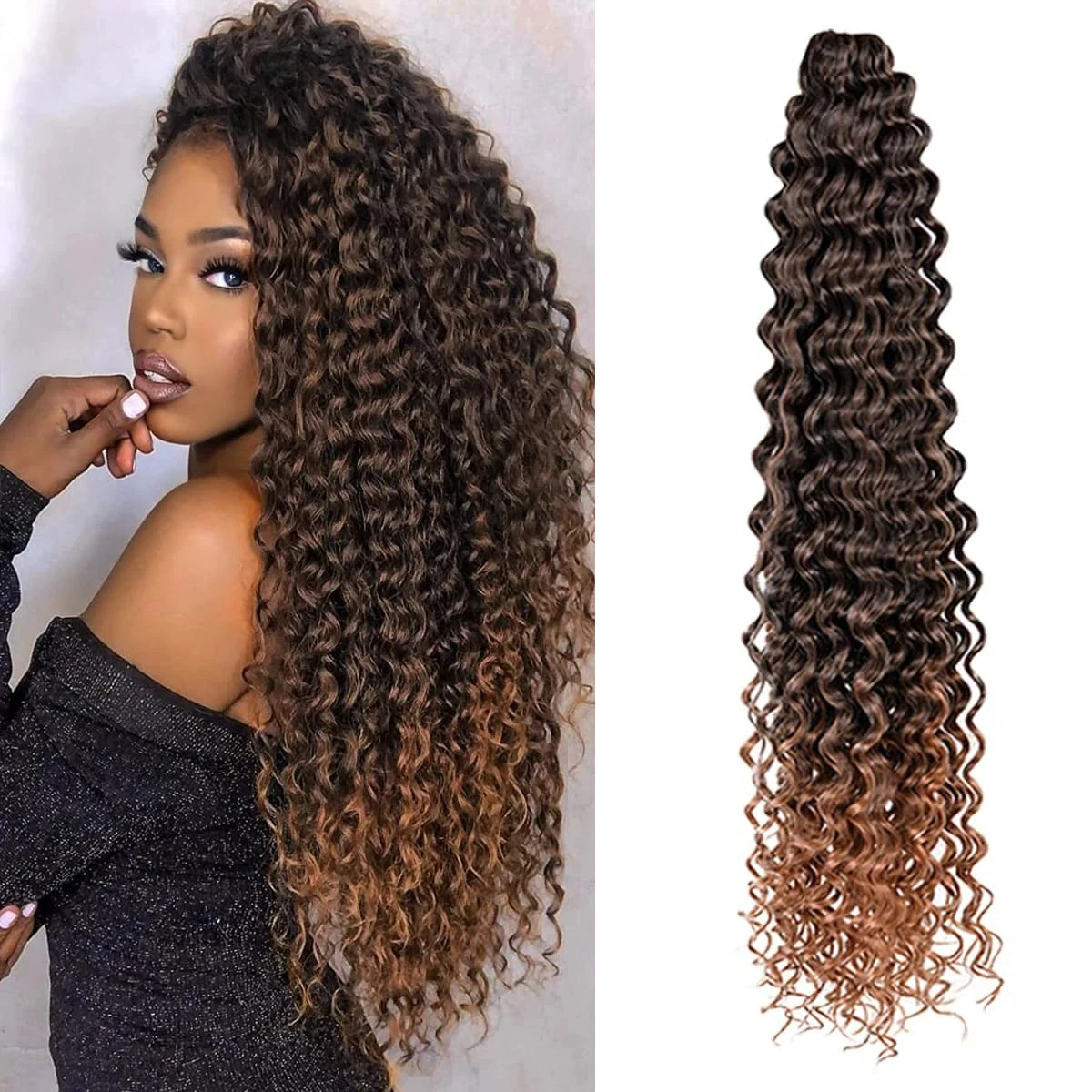 Ocean Wave Crochet Hair 28Inch Ariel Curly Synthetic Loose Deep Wave Braiding